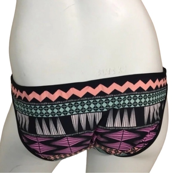 Seafolly Future Tribe Strappy Sides Geometric Swim Bottom Black/Multi New! - Picture 4 of 4
